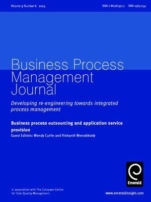 cover image of Business Process Management Journal, Volume 9, Issue 6